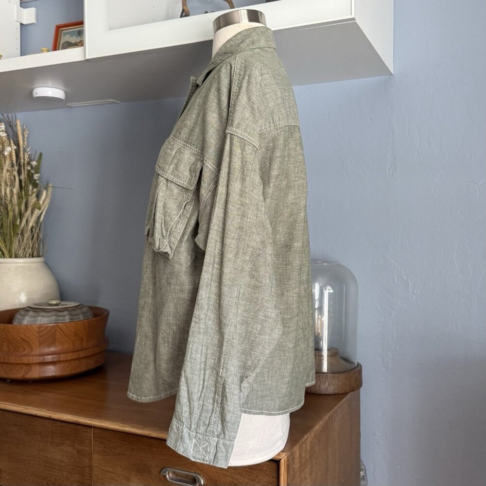 Vintage 80s 90s Esprit Sport Cargo Pockets Utility Shirt Boxy Oversized Size S - Picture 9 of 9